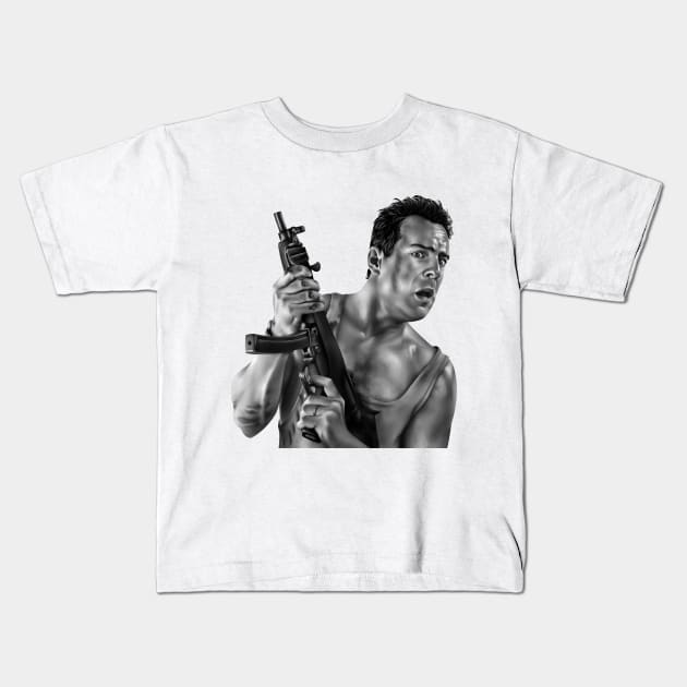 Bruce Willis Kids T-Shirt by Betafoin